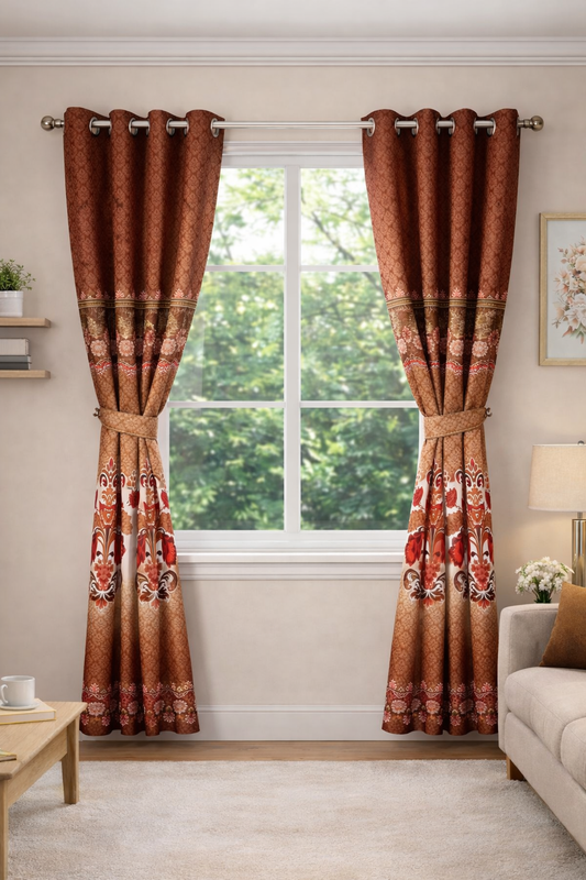 Dark Brown Window Curtain – Premium Fabric for Elegant & Modern Homes