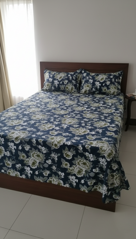 Premium Dark Blue Bed Sheet