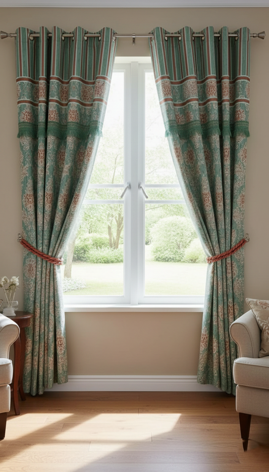 Green Window Curtain – Premium Fabric for Fresh & Elegant Home Decor