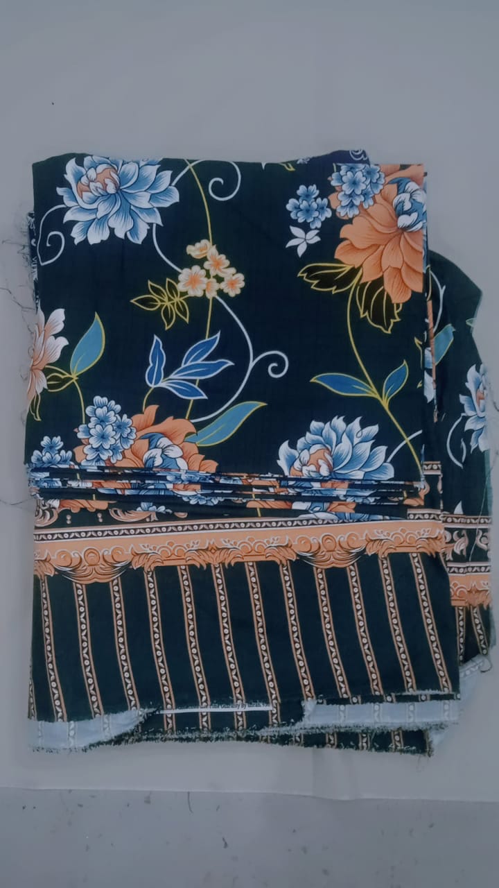 Navy Blue Crystal Fabric Bed Sheet