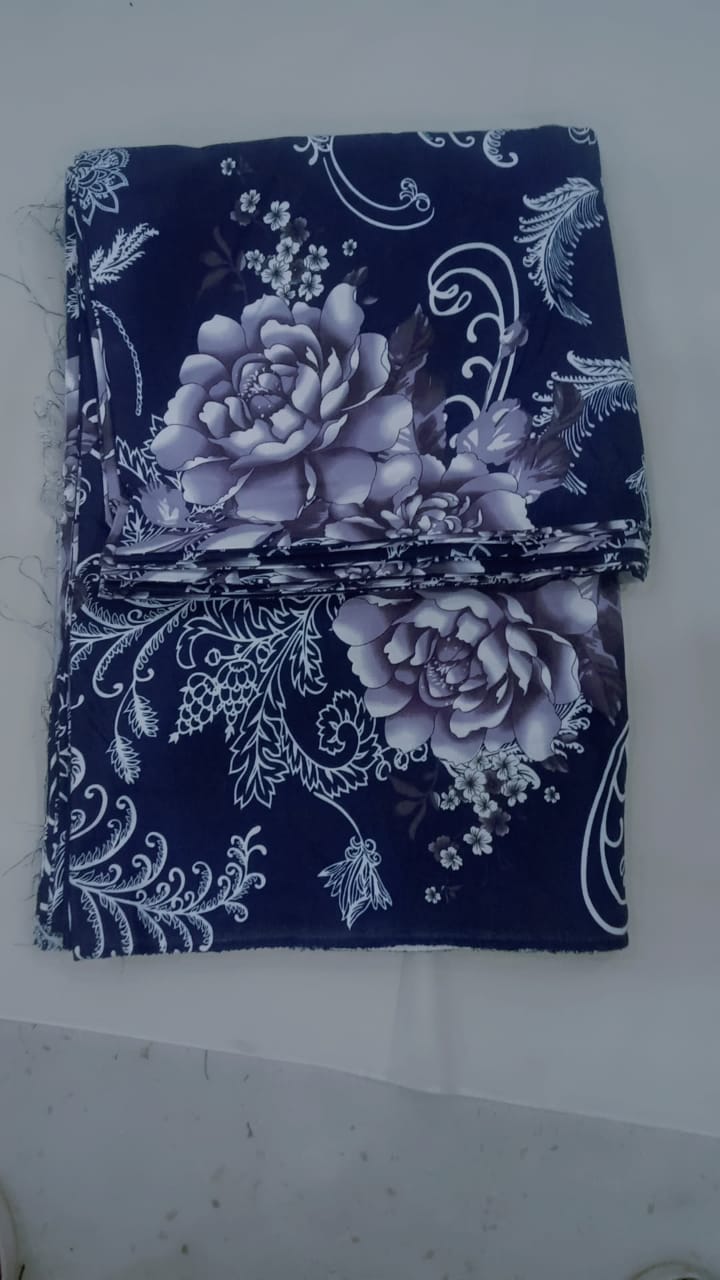 Premium Dark Blue Crystal Bed Sheet